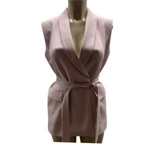 Zara Size Small Light Pink Top Tied Belted Vest. Preloved
